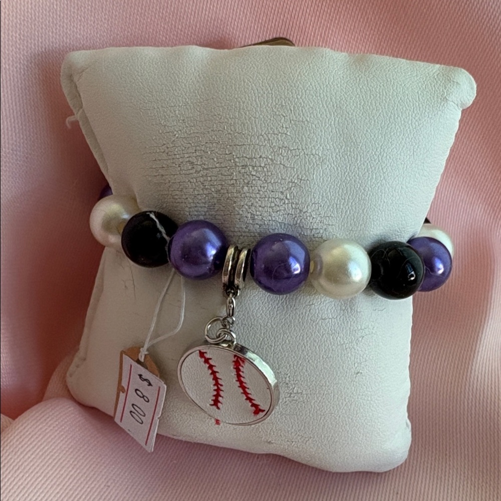🟢 Sport Ball Charms Baseball Leather Charm Bracelet